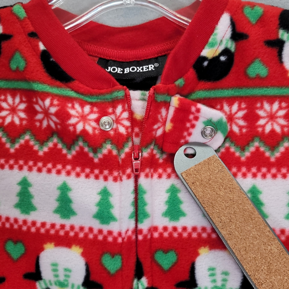 JOE BOXER Christmas Print Pajamas One Piece Suit Blanket Sleeper. 4T - Picture 3 of 9